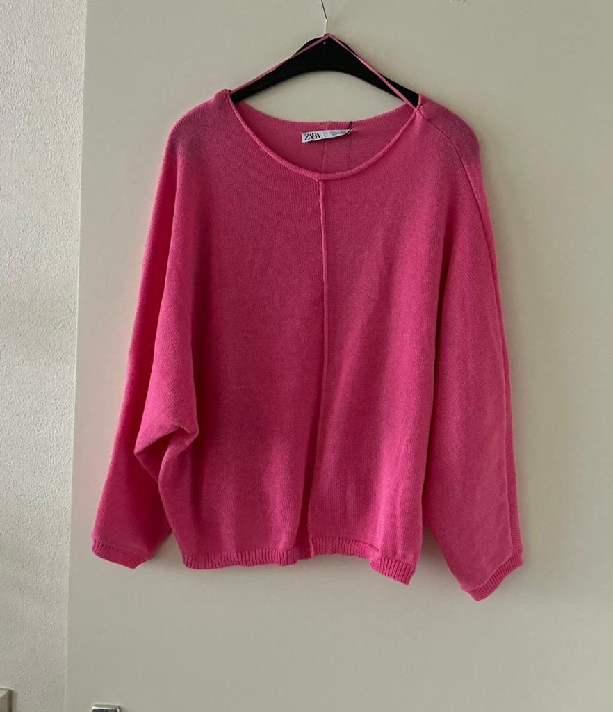 Zomer Trui Zara, Kleding | Dames, Truien en Vesten, Ophalen of Verzenden, Zo goed als nieuw, Maat 38/40 (M), Roze