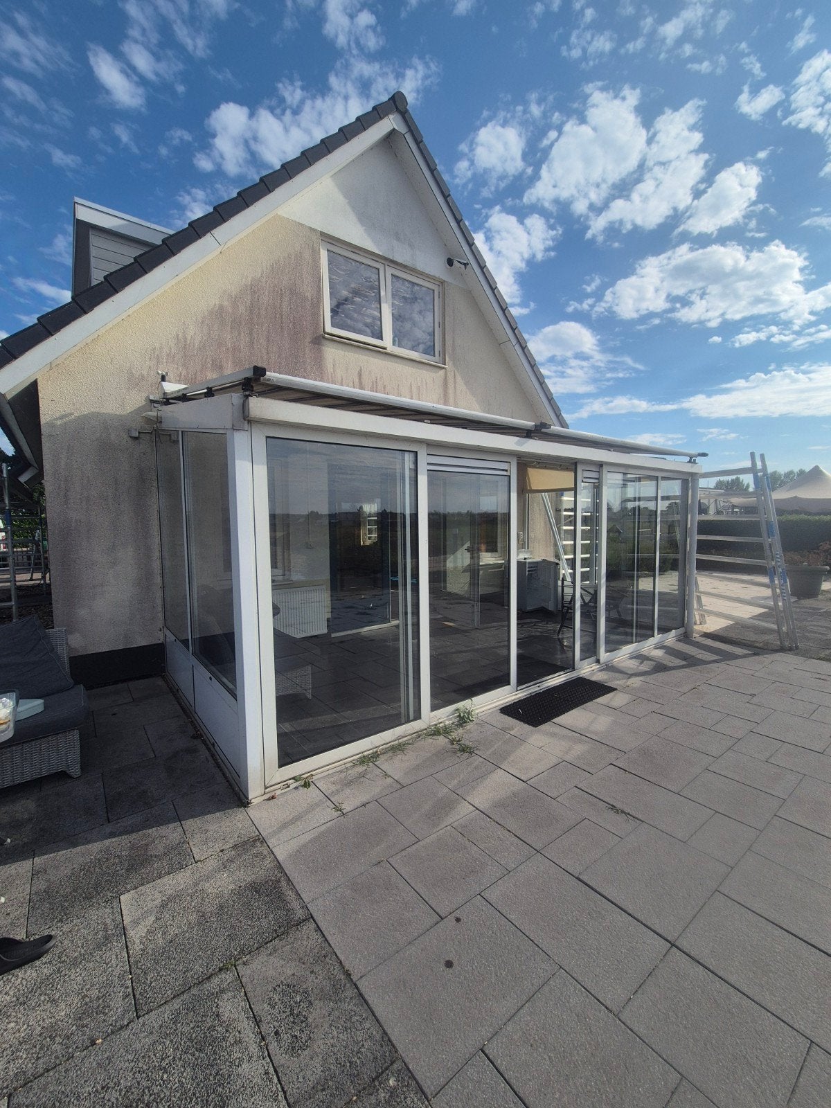 Aluminium Serre met Zonnescherm en Stormbeveiliging, Tuin en Terras, Overkappingen, Ophalen, Gebruikt, Overige typen