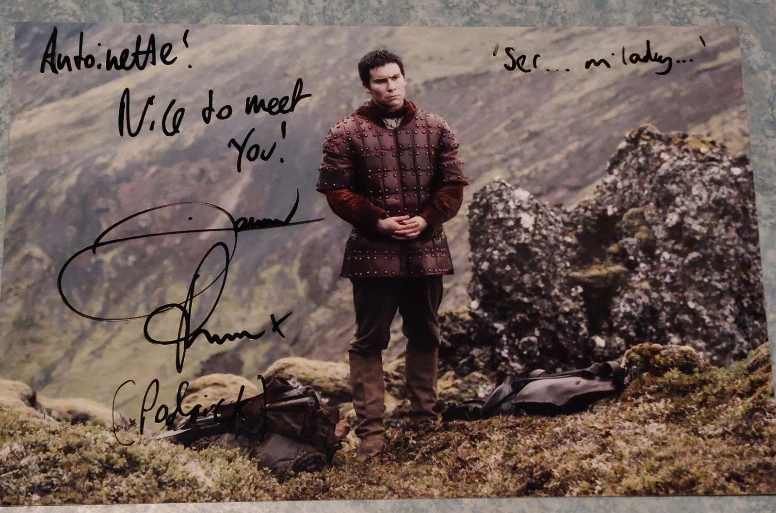 Handtekening Daniel Portman Podrick Payne Game of Thrones, Ophalen of Verzenden, Zo goed als nieuw, Foto of Kaart, Gesigneerd