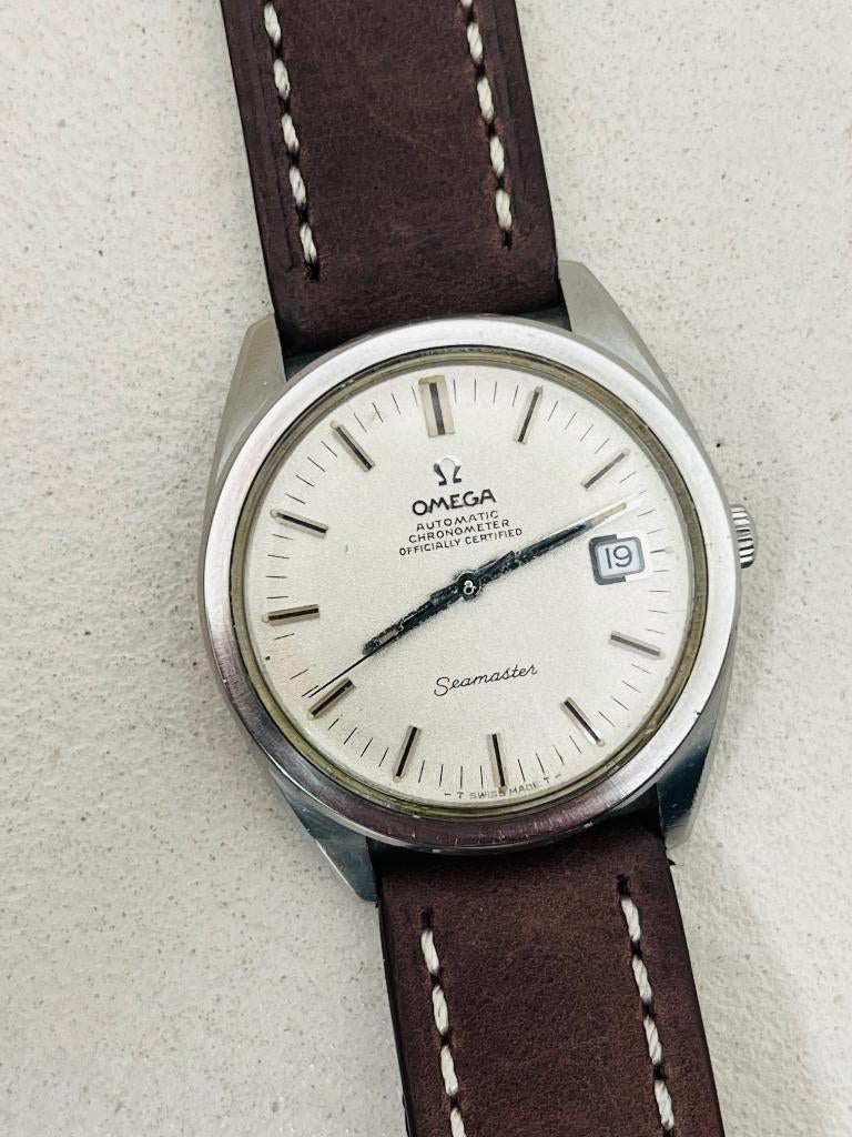Vintage automatic Omega Seamaster Chronometer horloge, Staal, Polshorloge, Ophalen of Verzenden, Omega