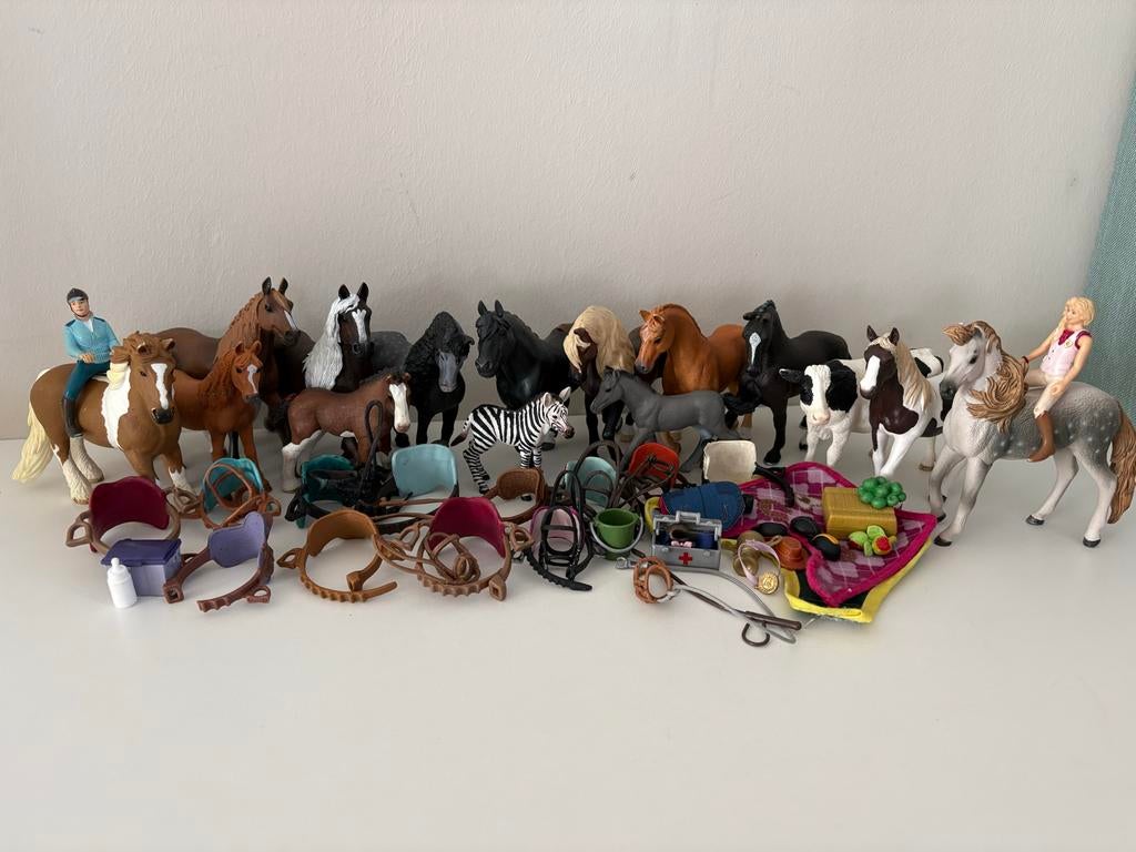 Schleich paarden en accessoires - Grote set!, Ophalen of Verzenden, Gebruikt