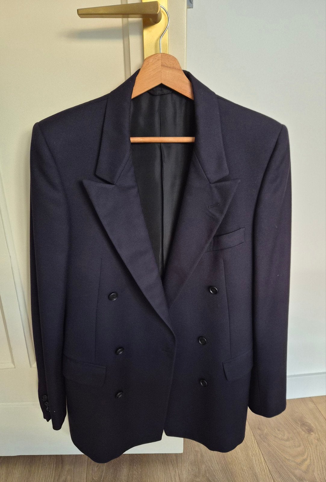 Ancora Blu Double-breasted Blazer - Lana Merinos Extrafine, Kleding | Heren, Ophalen, Zo goed als nieuw, Maat 46 (S) of kleiner