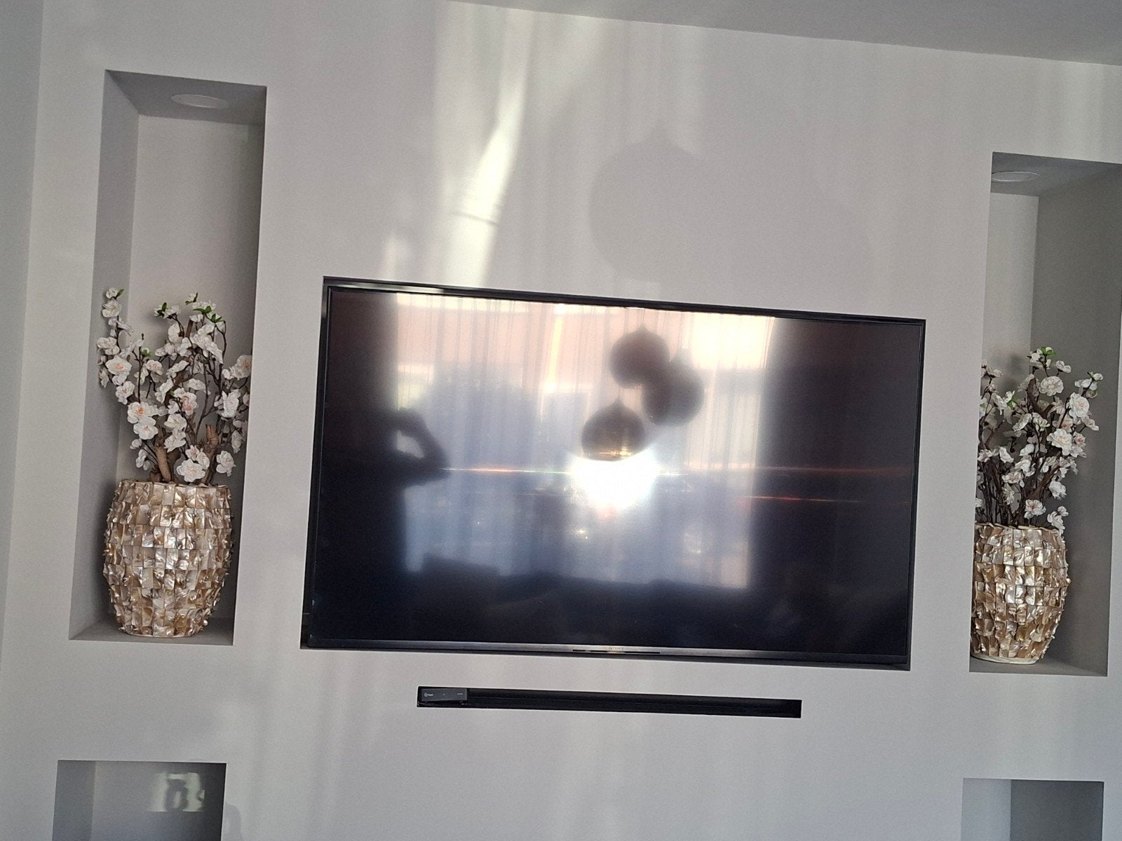 twee prachtige schelpenvazen, Ophalen of Verzenden, Zo goed als nieuw, Kunstbloem, 70 cm