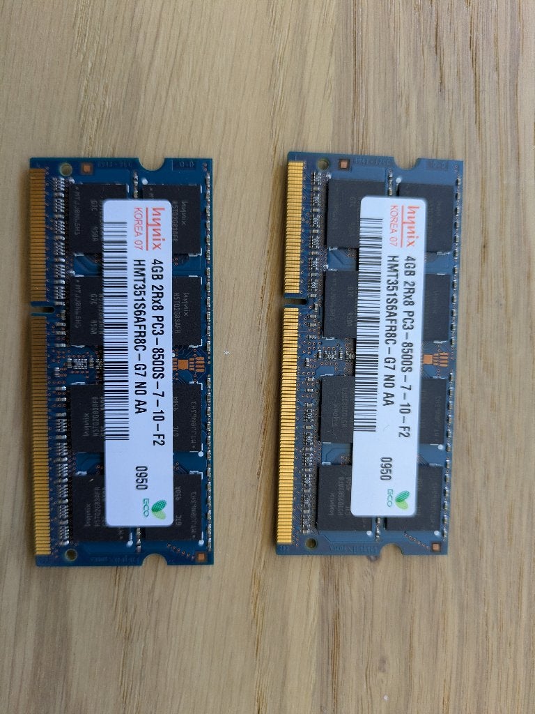 Hynix 4GB DDR3 RAM voor Laptop (2 stuks), Gebruikt, 8 GB, DDR3, Ophalen of Verzenden