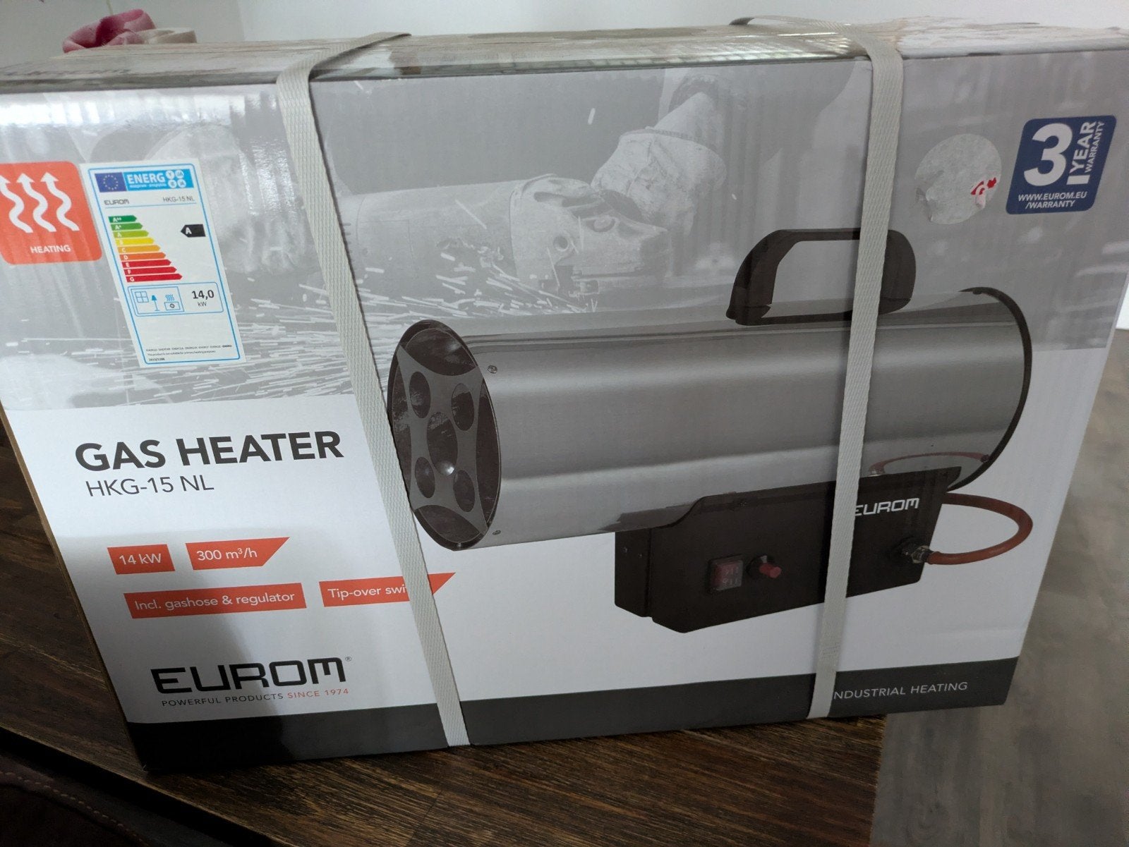 Eurom HKG-15 NL Gaskachel - 14 kW Industriële Heater, Ophalen, 30 tot 80 cm, 60 tot 150 cm, 800 watt of meer
