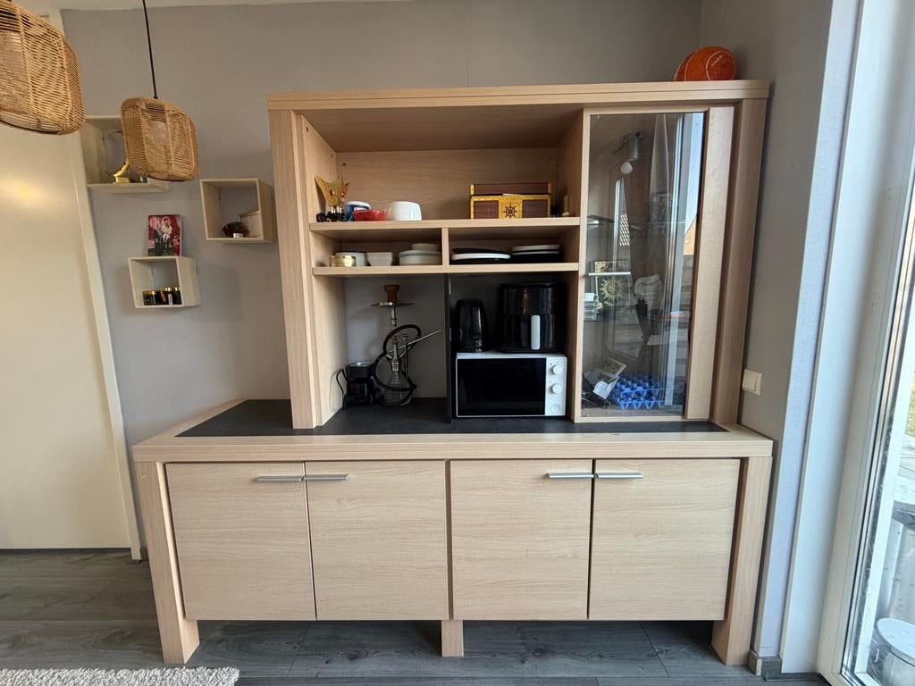 Dressoir met opzetkast, Huis en Inrichting, Kasten | Buffetkasten, Ophalen, Zo goed als nieuw, 25 tot 50 cm, Minder dan 100 cm