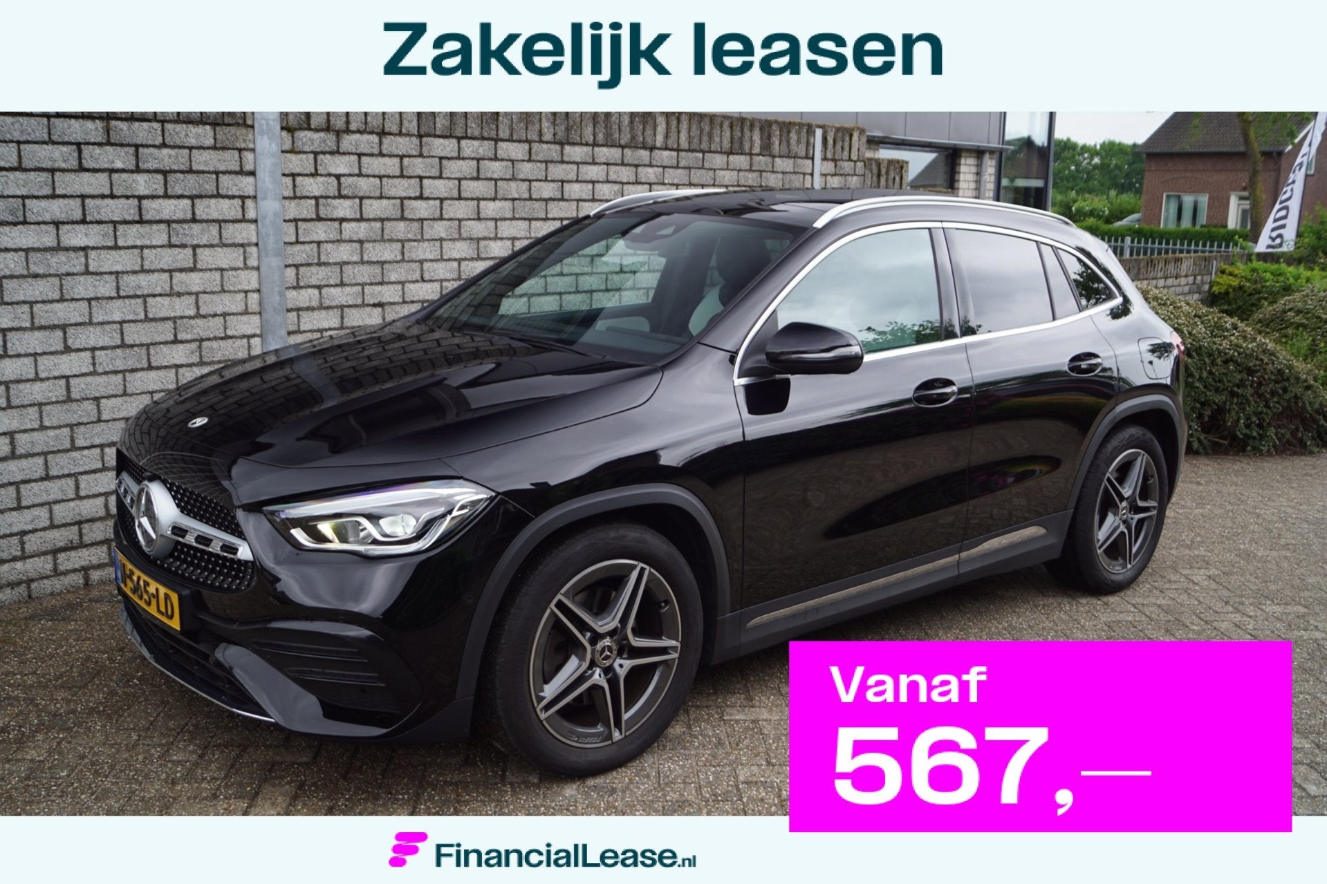 Mercedes-Benz GLA-klasse 250 4MATIC AMG Line Autom Panodak L, Gebruikt, 4 cilinders, 2000 kg, Zwart