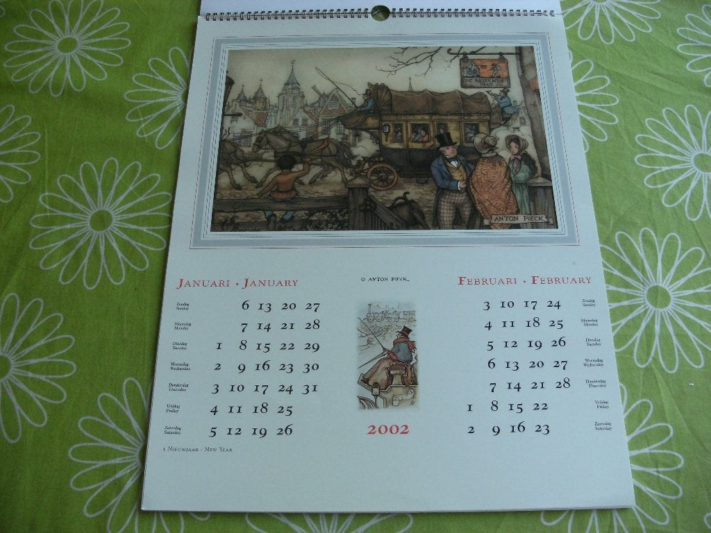 Grote Anton Pieck kalender 2002 (45x 33cm), Ophalen of Verzenden, Gebruikt