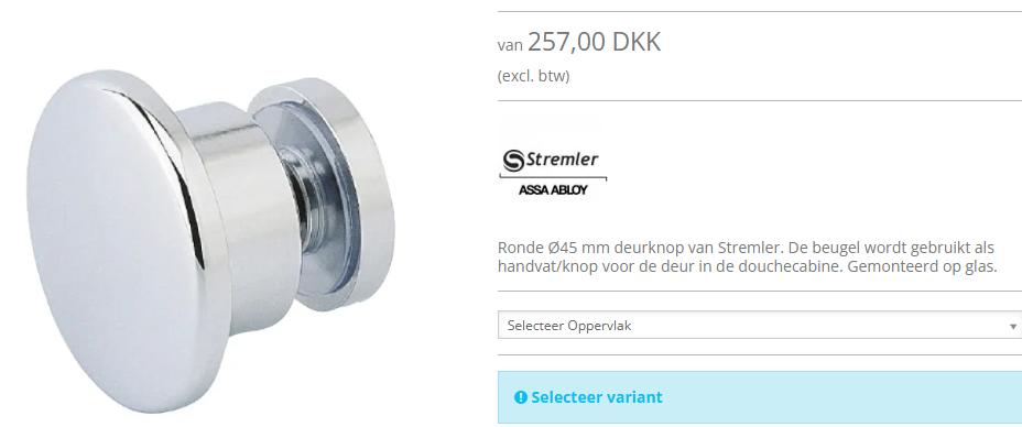 douchedeurknop of deurknop nieuw, Ophalen of Verzenden, Nieuw