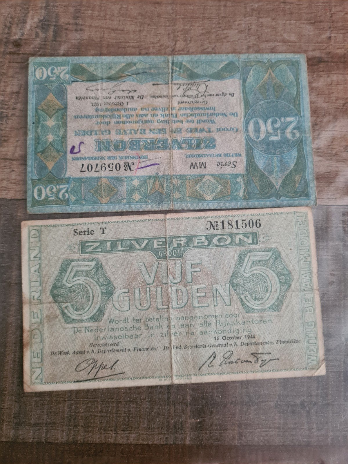 2x oude biljet, Postzegels en Munten, Bankbiljetten | Nederland, Ophalen of Verzenden, 10 gulden
