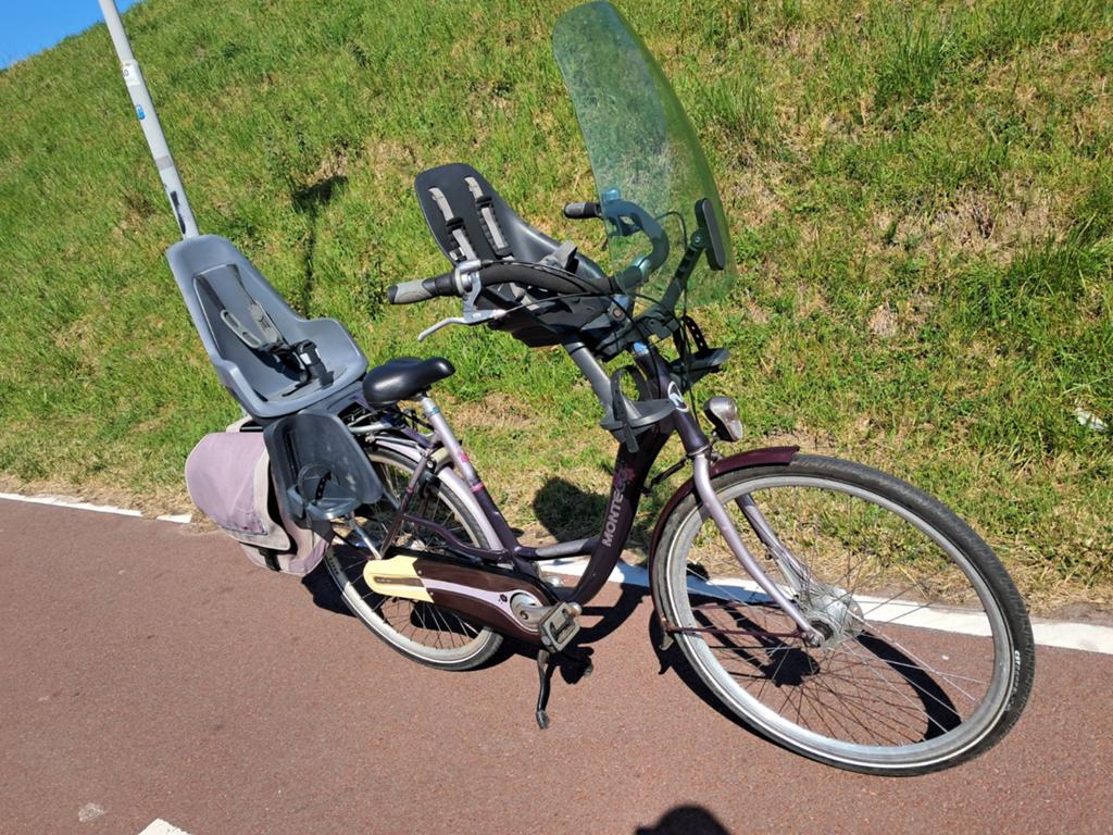 MOEDERFIETS met kinderzitjes, Fietsen en Brommers, Fietsen | Dames | Moederfietsen, Zo goed als nieuw, Overige merken, 53 tot 56 cm