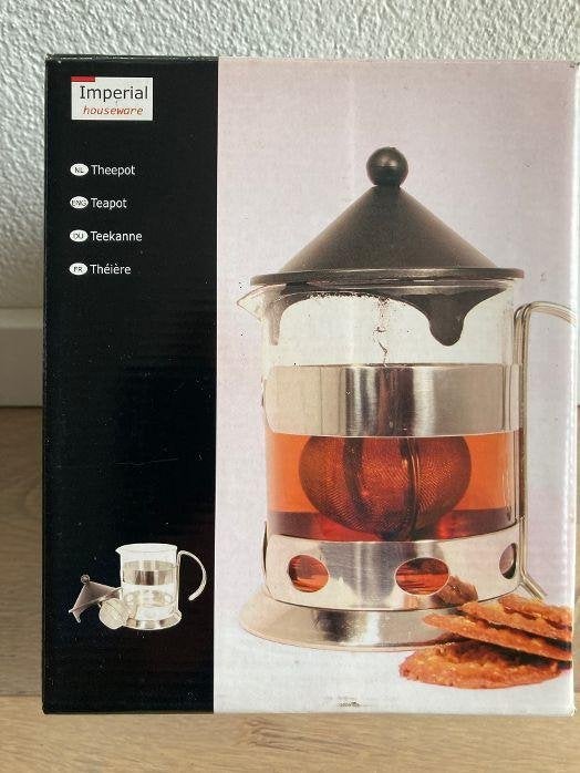 theepot met thee-ei, Glas, Nieuw, Zwart, Ophalen