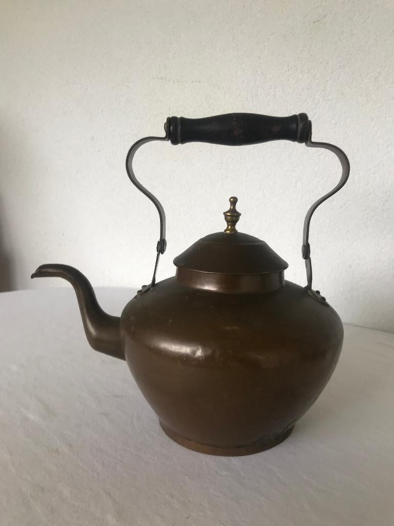 Antieke Oude Koperen Ketel Theeketel Waterketel Koper Brons, Ophalen of Verzenden, Koper