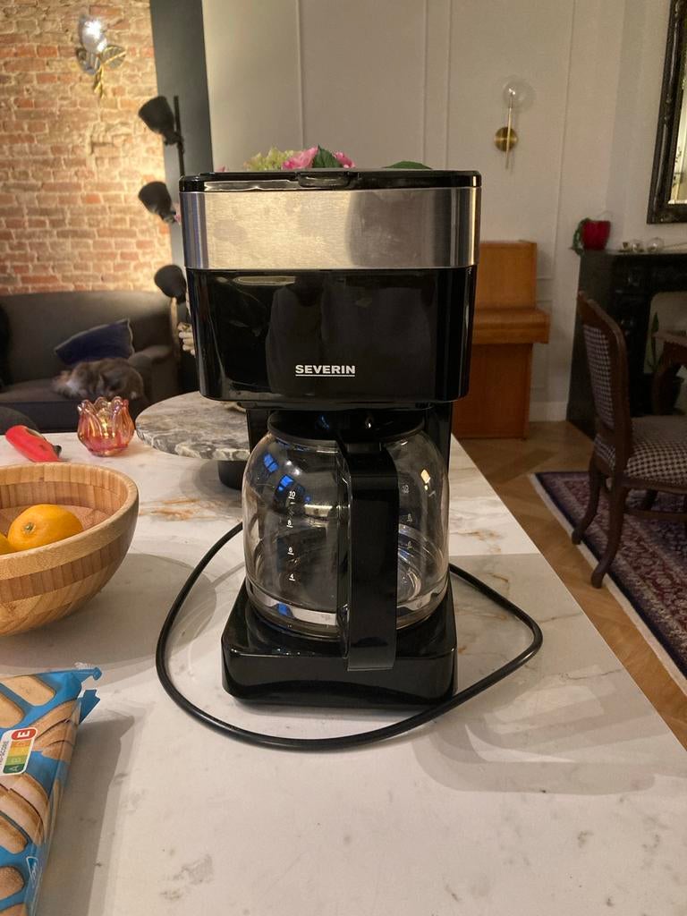 Severin Koffiezetapparaat - Zwart/Zilver, 10 kopjes of meer, Koffiemachine, Gemalen koffie, Ophalen of Verzenden