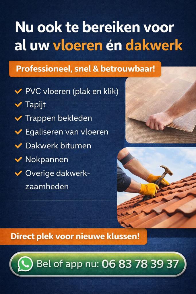 Dakdekker bitumen/stoffeerder pvc,tapijt, 24-uursservice, Overige dakdekking