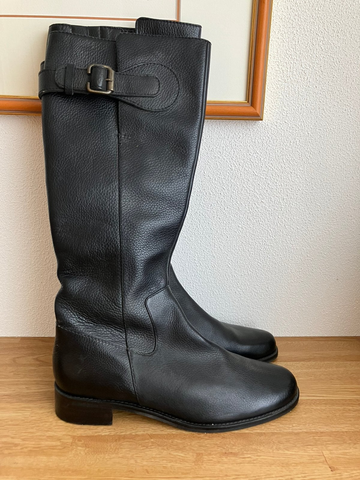 Verhulst nieuwpaar Hoge laarzen zwart leer mt 8.5 wijdte H, Hoge laarzen, Verzenden, Zwart, Nieuw