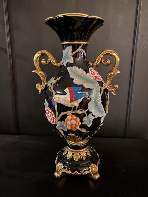 SALE !!! Mooie vaas zwart, oorvaas, vaasje, bloemenvaas VdlM, Ophalen of Verzenden, Nieuw