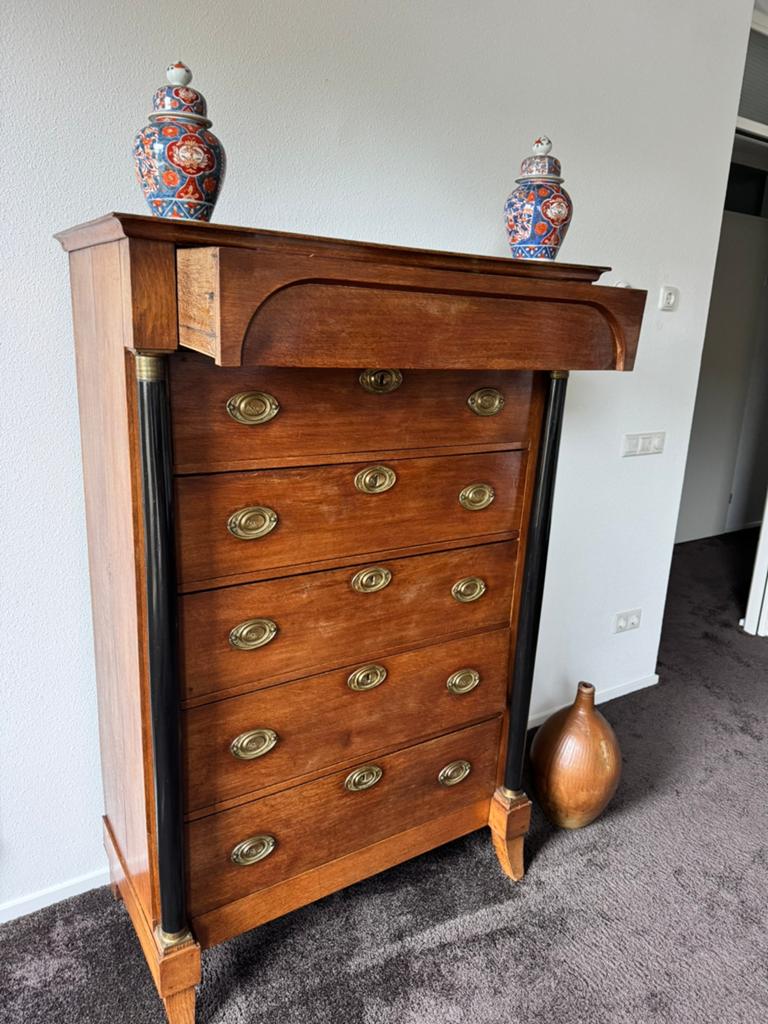 Antieke Chiffoniere Kast met Zes Laden, Ophalen