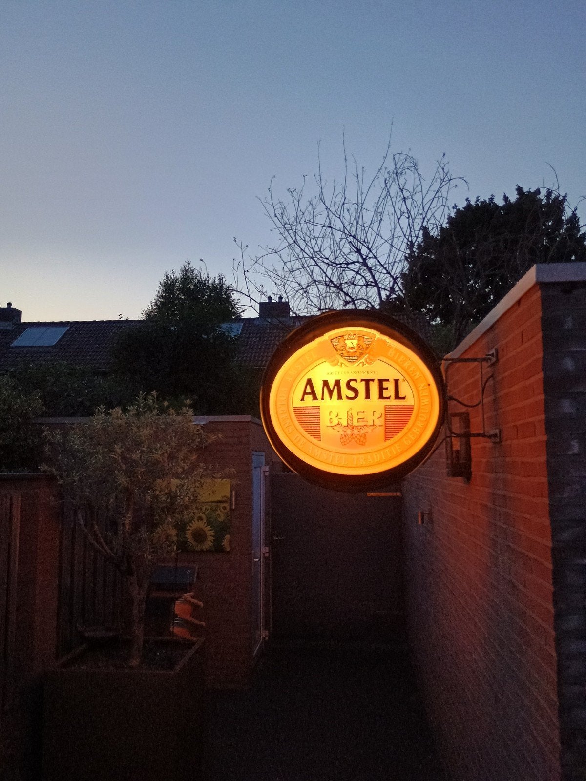 Amstel Bier Lichtbak - Vintage Reclamebord, Ophalen, Gebruikt, Reclamebord