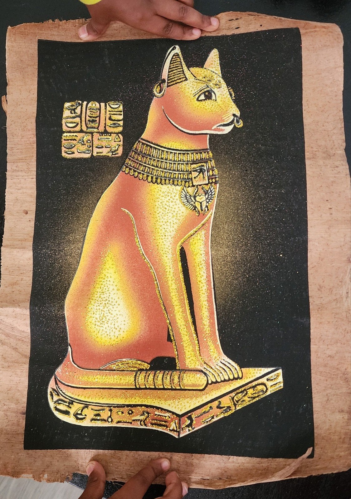 2 handgeschilderd kunstwerk op papyrus-papier., Ophalen of Verzenden