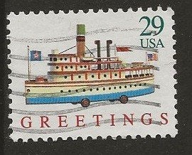 USA 70, stoomboot, Postzegels en Munten, Verzenden, Gestempeld, Noord-Amerika