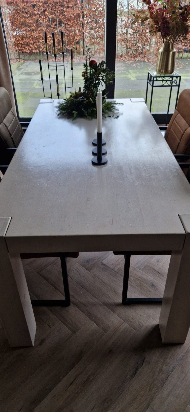 Robuuste grenen eettafel, salontafel en tv kast, Huis en Inrichting, Tafels | Eettafels, Ophalen, 100 tot 150 cm, 150 tot 200 cm
