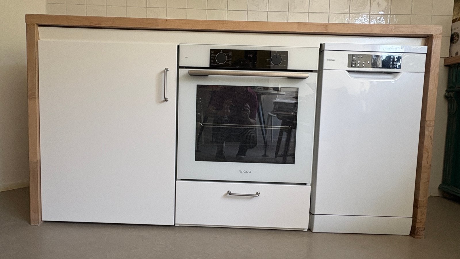 Compleet keukenblok met apparatuur, Ophalen, Gebruikt, Wit, Enkelwandige keuken