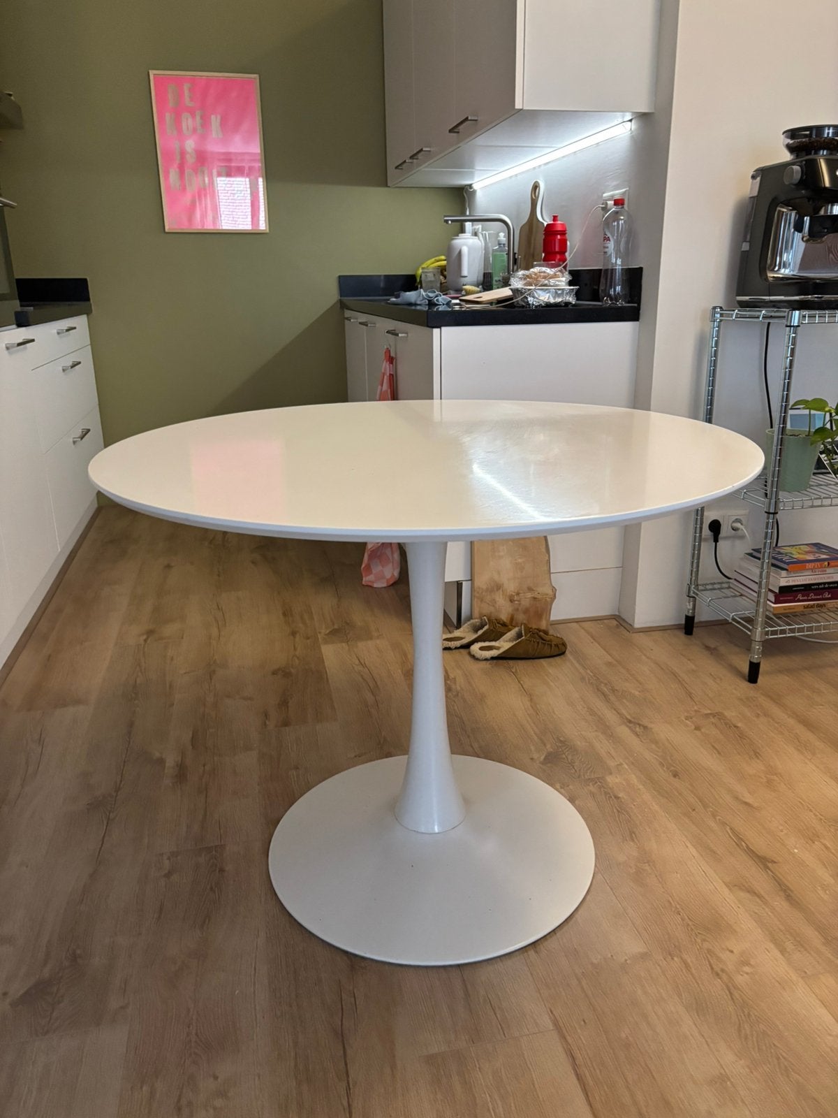 Ronde witte tafel Jysk, Ophalen, Gebruikt