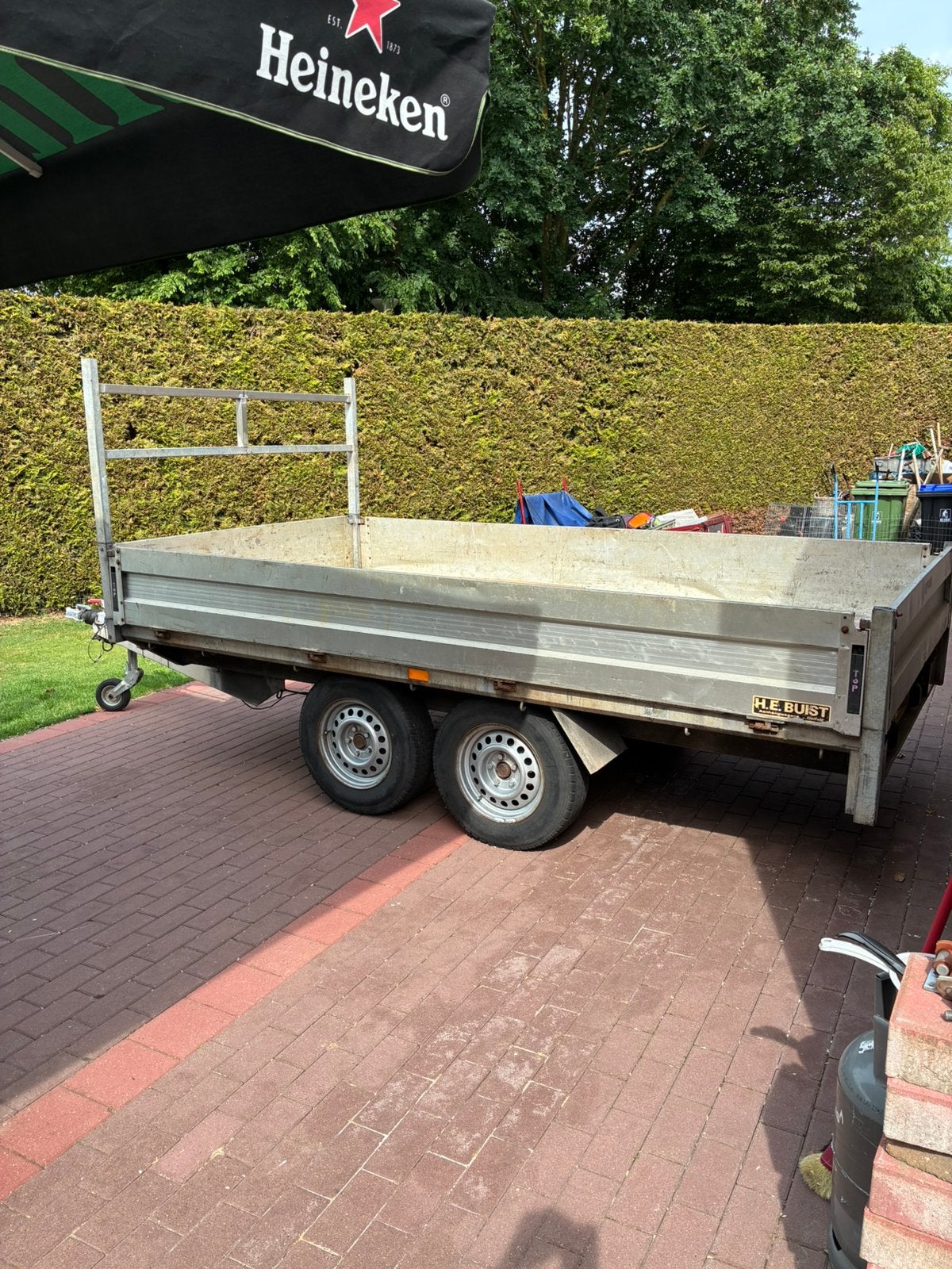 Te koop plateau aanhanger bouwjaar 2000 met kenteken, Ophalen, Gebruikt