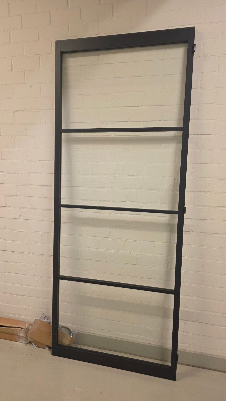 Aluminium staal look deur met glas, Ophalen of Verzenden, Glas, Binnendeur, 200 tot 215 cm