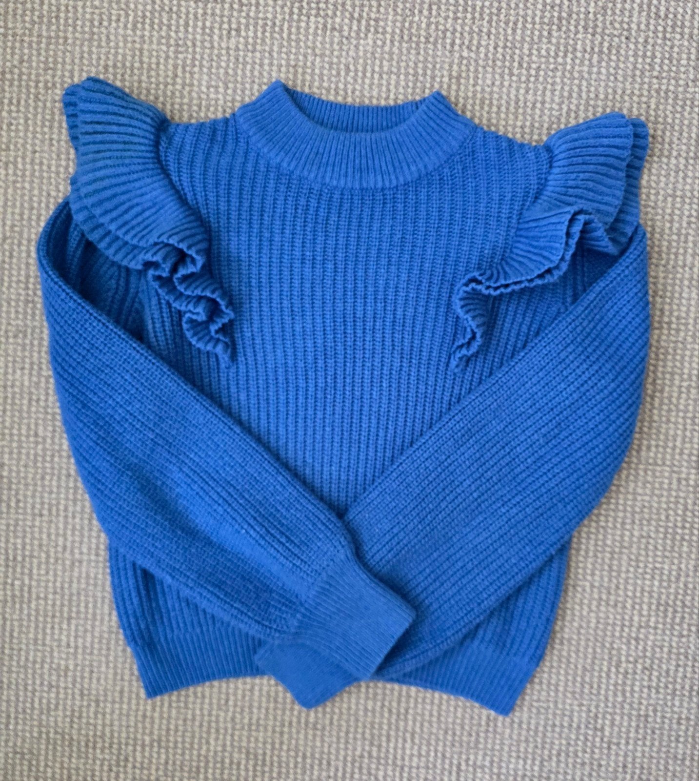 We korenblauwe trui 146/152, Kinderen en Baby's, Kinderkleding | Maat 146, WE, Meisje, Trui of Vest, Ophalen of Verzenden