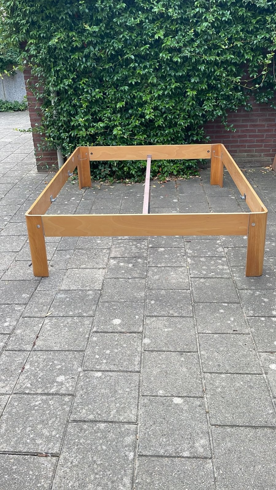 Auping Auronde bedombouw 160x200x48 cm beuken - nette staat, Ophalen, Gebruikt, Beige, Tweepersoons