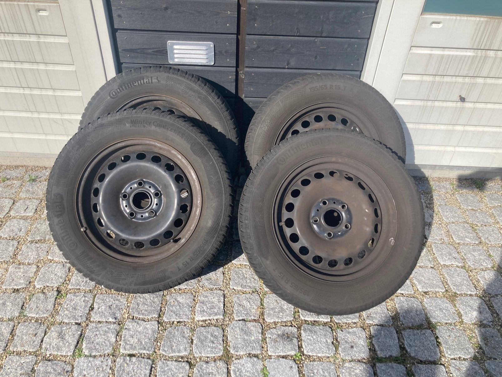 Winterbanden- en velgenset 195/65 R 15 T, Auto-onderdelen, Ophalen, Gebruikt, 15 inch, Banden en Velgen