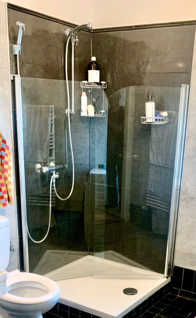Glazen douchewand, Ophalen, Gebruikt, Douche, Glas