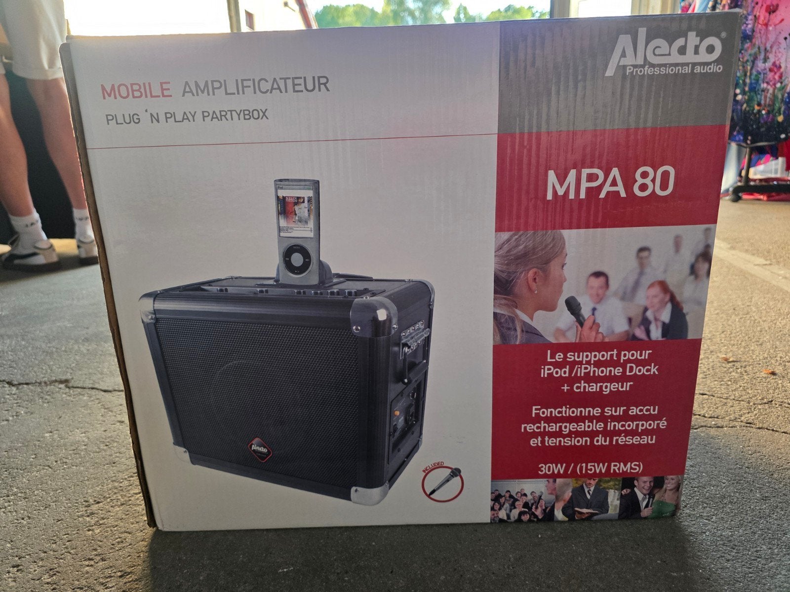Alecto MPA 80 Mobiele Partybox met iPod/iPhone Dock, Audio, Tv en Foto, Luidsprekers, Overige merken, Inclusief oplader, Party speaker