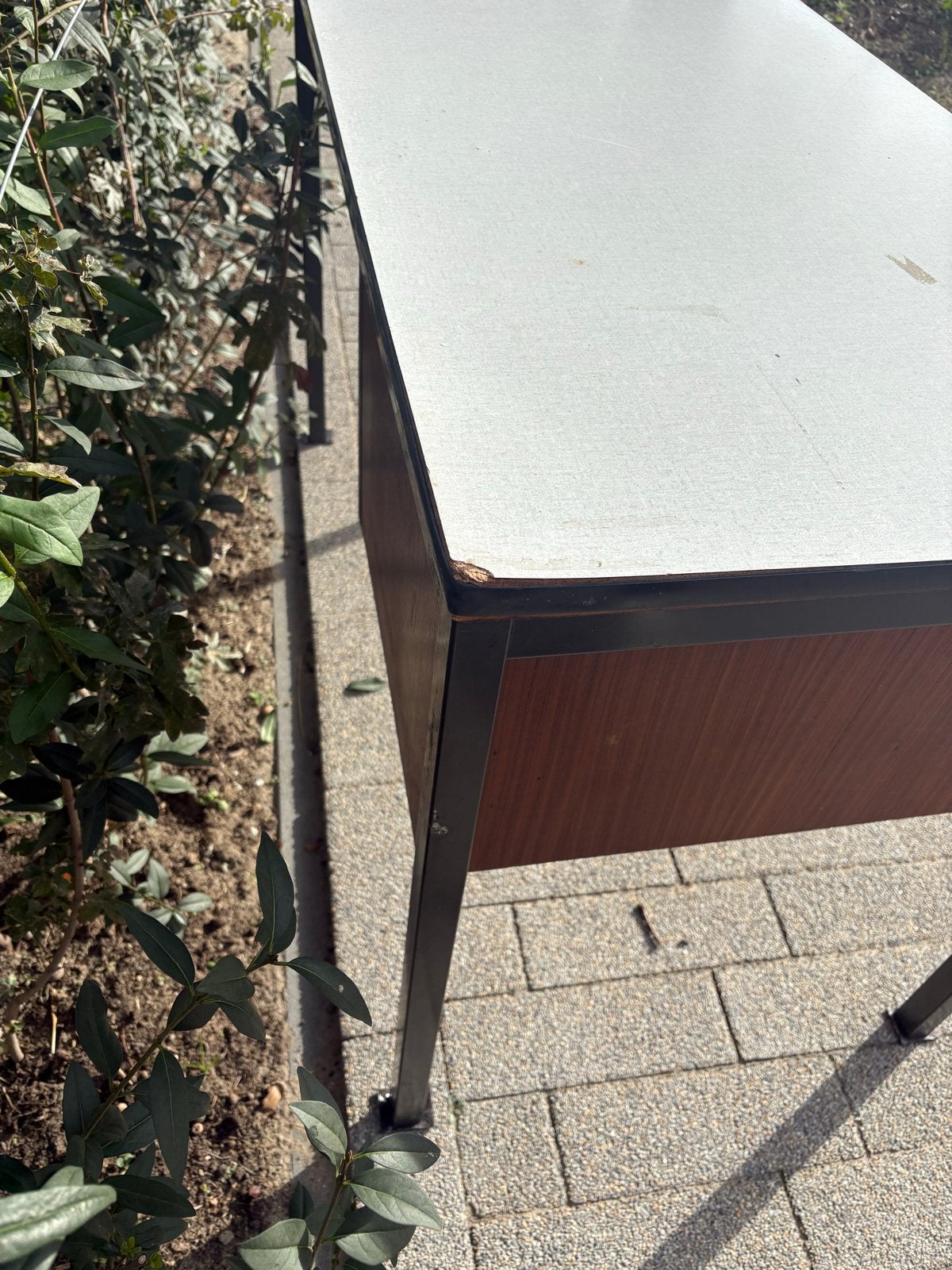 Vintage bureau met lades - Gebruikt, Ophalen, Gebruikt, Computerbureau, Hout