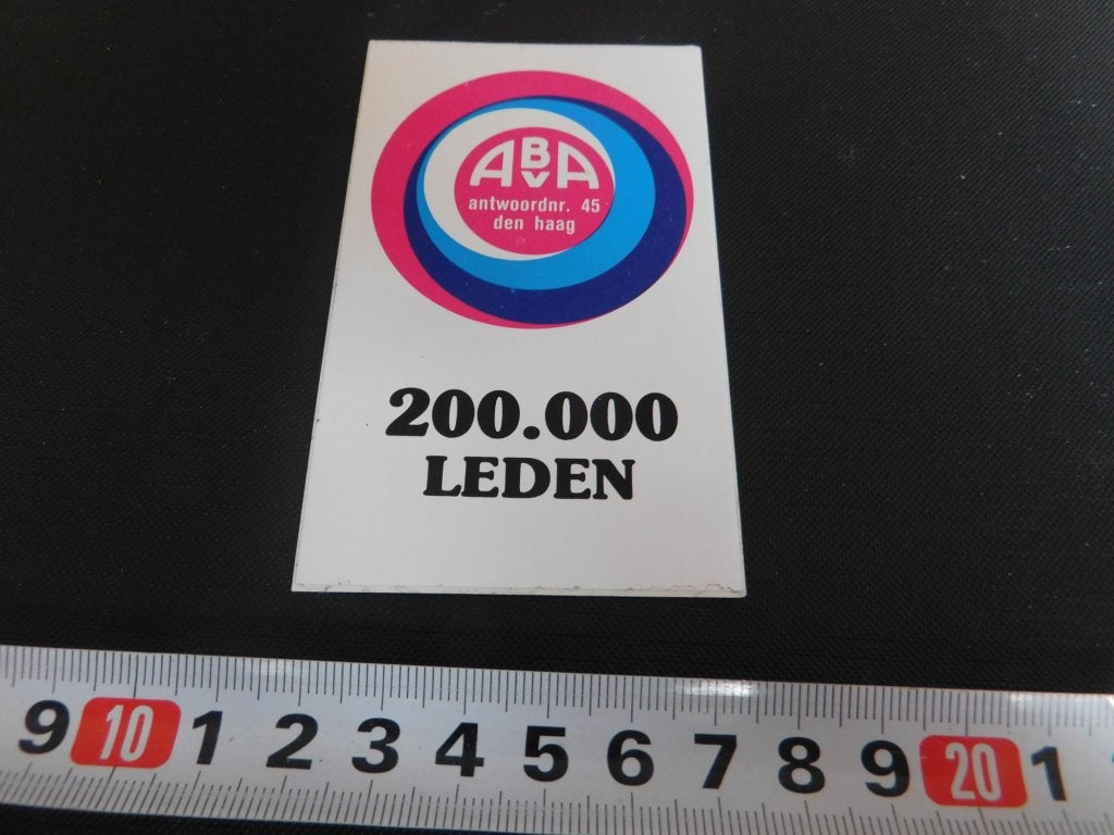 sticker ABVA den haag - 200.000 leden, Ophalen of Verzenden, Zo goed als nieuw