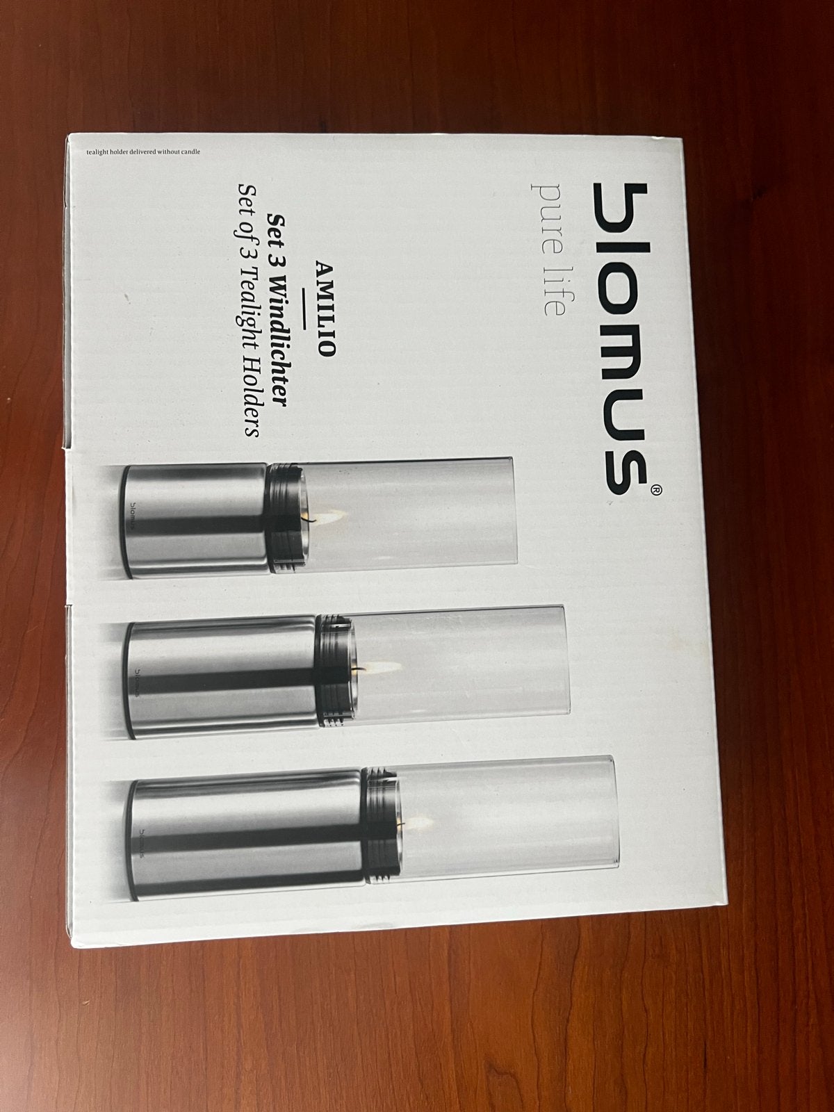 Blomus AMILIO Set van 3 Theelichthouders - Nieuw, Nieuw, Ophalen of Verzenden, Zilver, Metaal