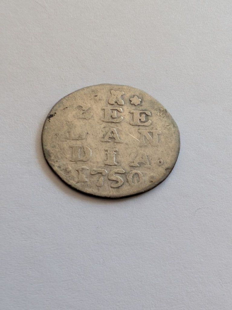 Zeeland. Dubbele stuiver 1750, Postzegels en Munten, Vóór koninkrijk, Zilver, Ophalen of Verzenden, 10 cent