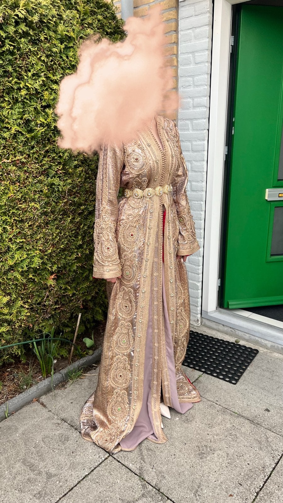 Prachtige Marokkaanse Kaftan - Goudkleurig met Borduurwerk, Galajurk, Overige kleuren, Zo goed als nieuw, Ophalen
