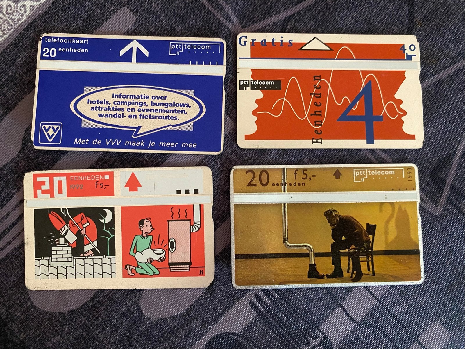 4x Vintage PTT Telecom telefoonkaarten jaren '90, Verzamelen, Ophalen of Verzenden, Nederland