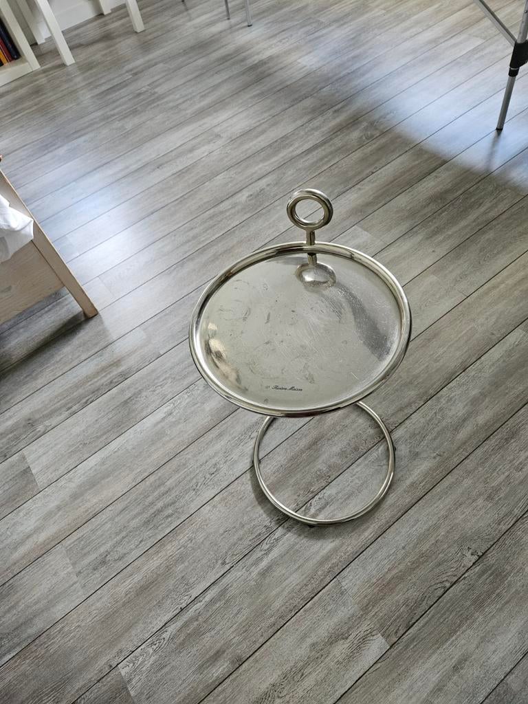 Riviera Maison Bijzettafel - Gebruikt met lichte krasjes, Ophalen, Gebruikt, Rond, Metaal of Aluminium