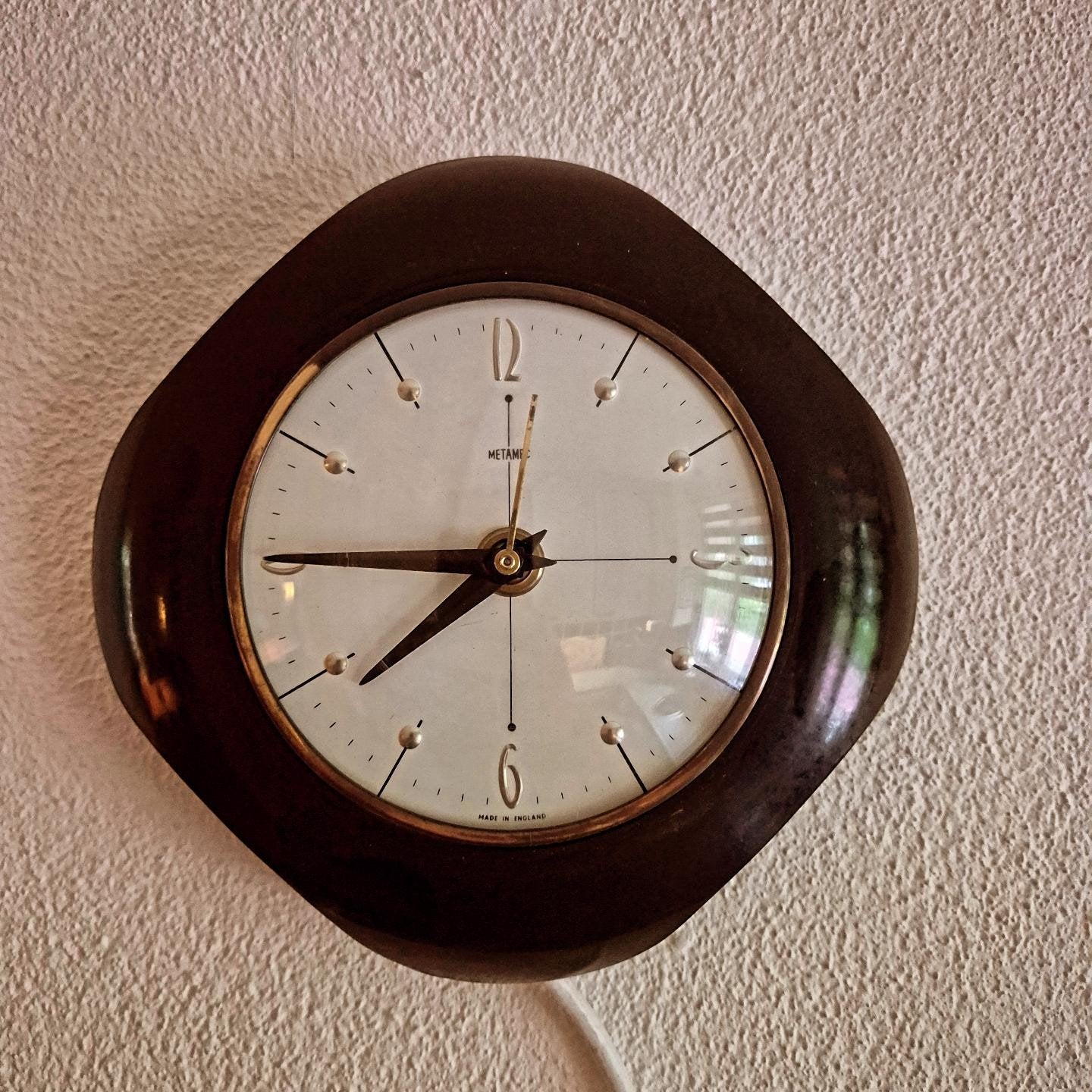 Metamec wandklokje uit de seventies!, Wandklok, Analoog, Ophalen of Verzenden, Zo goed als nieuw