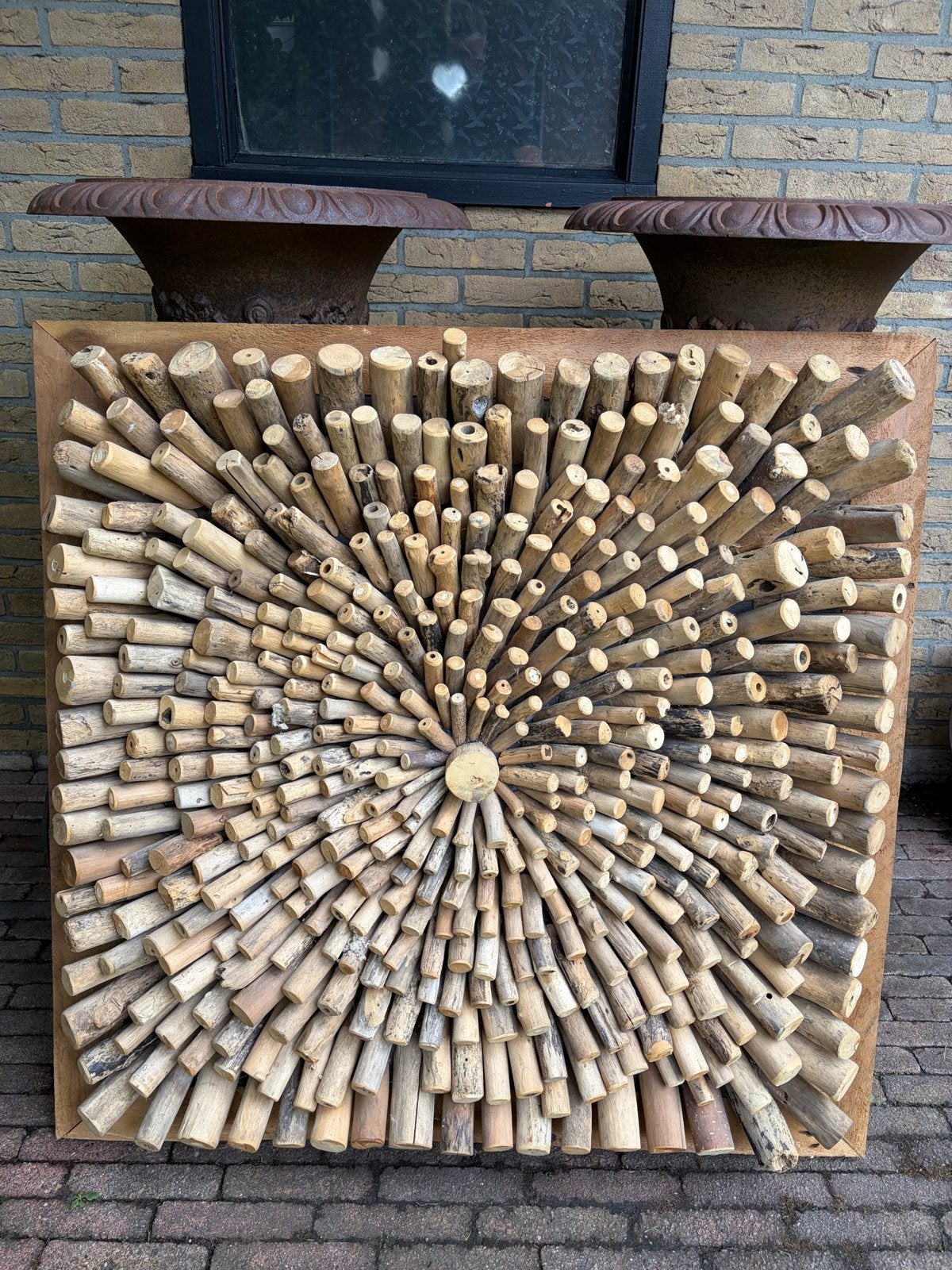 Uniek houten wandpaneel, 107x107 cm, Huis en Inrichting, Woonaccessoires | Wanddecoraties, Ophalen of Verzenden