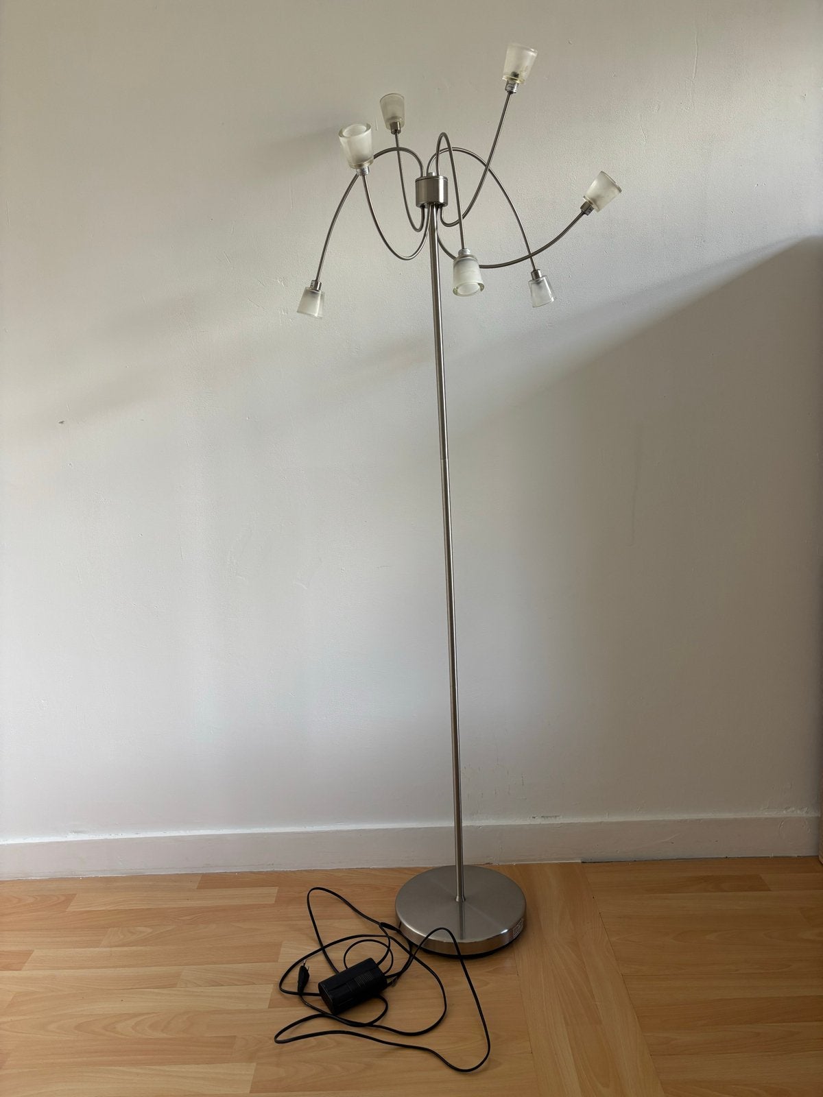 IKEA Kryssbo Booglamp - Nikkelkleurig met 7 Armen, Ophalen, Gebruikt, Overige fittingen, Metaal