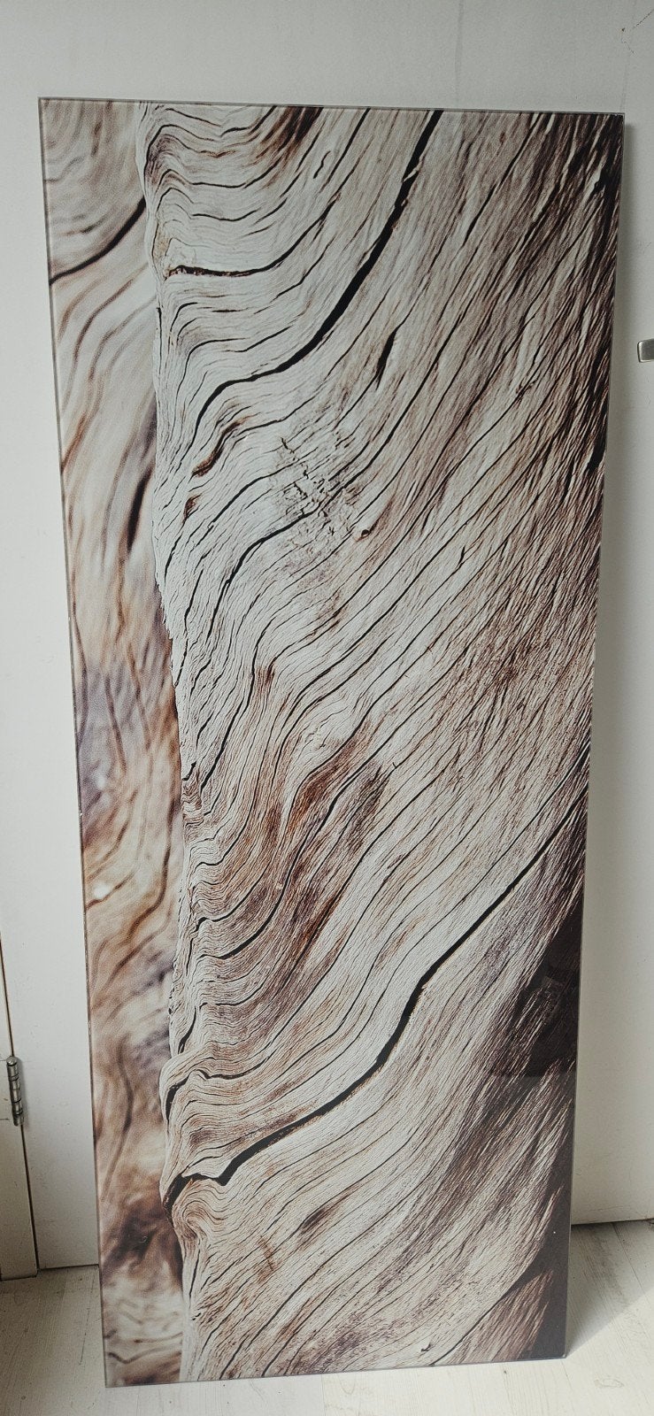Foto op glas - Houtnerf - 125x50 cm, Huis en Inrichting, Woonaccessoires | Schilderijen, Tekeningen en Foto's, Ophalen, 50 – 75