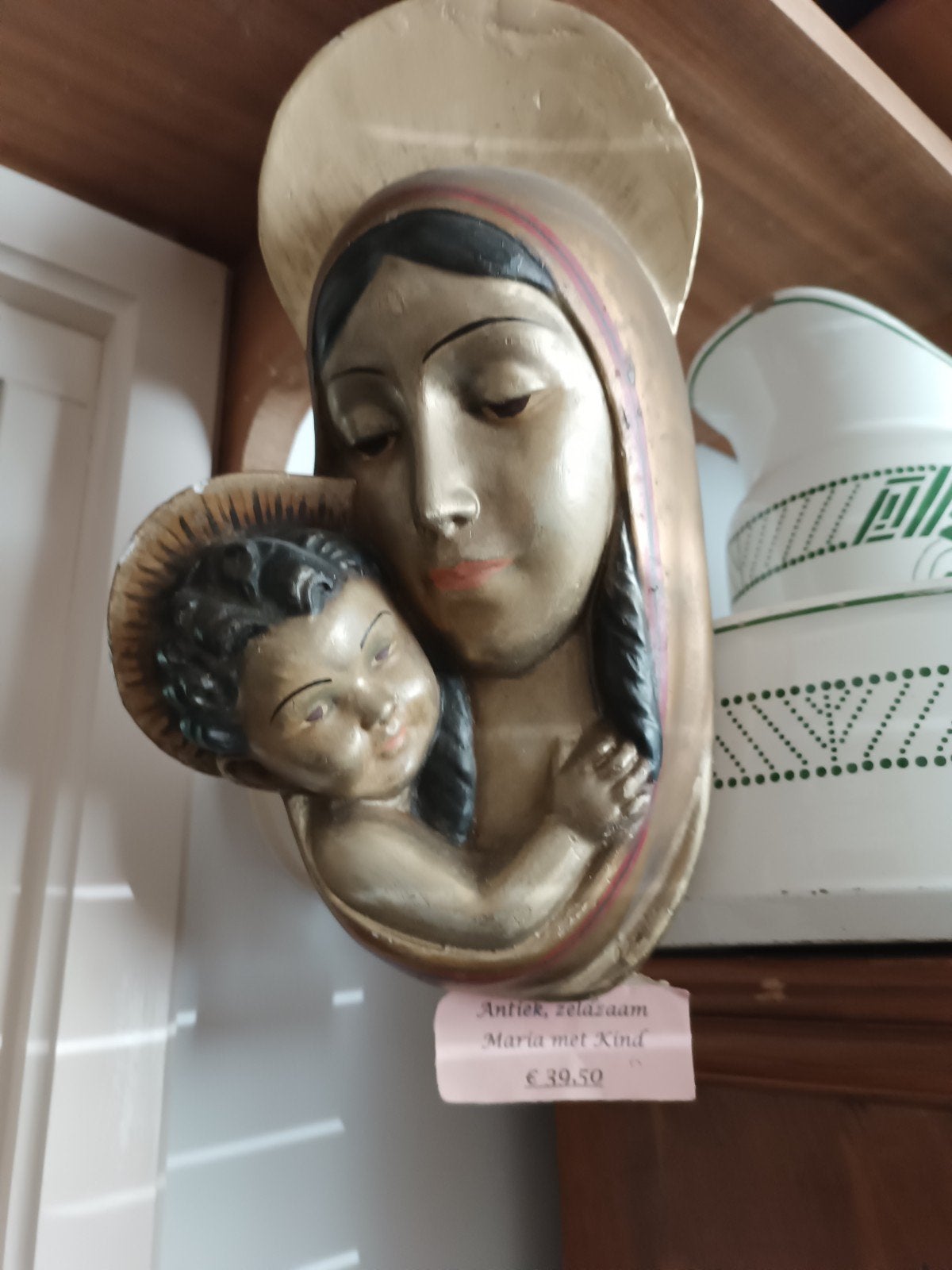 zeldzaam antiek Mariabeeld met kindje, Antiek en Kunst, Ophalen of Verzenden