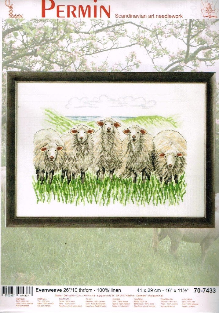 Cado permin groot borduurpakket, schapen in de wei 7433, Ophalen of Verzenden, Nieuw, Handborduren, Borduurpakket