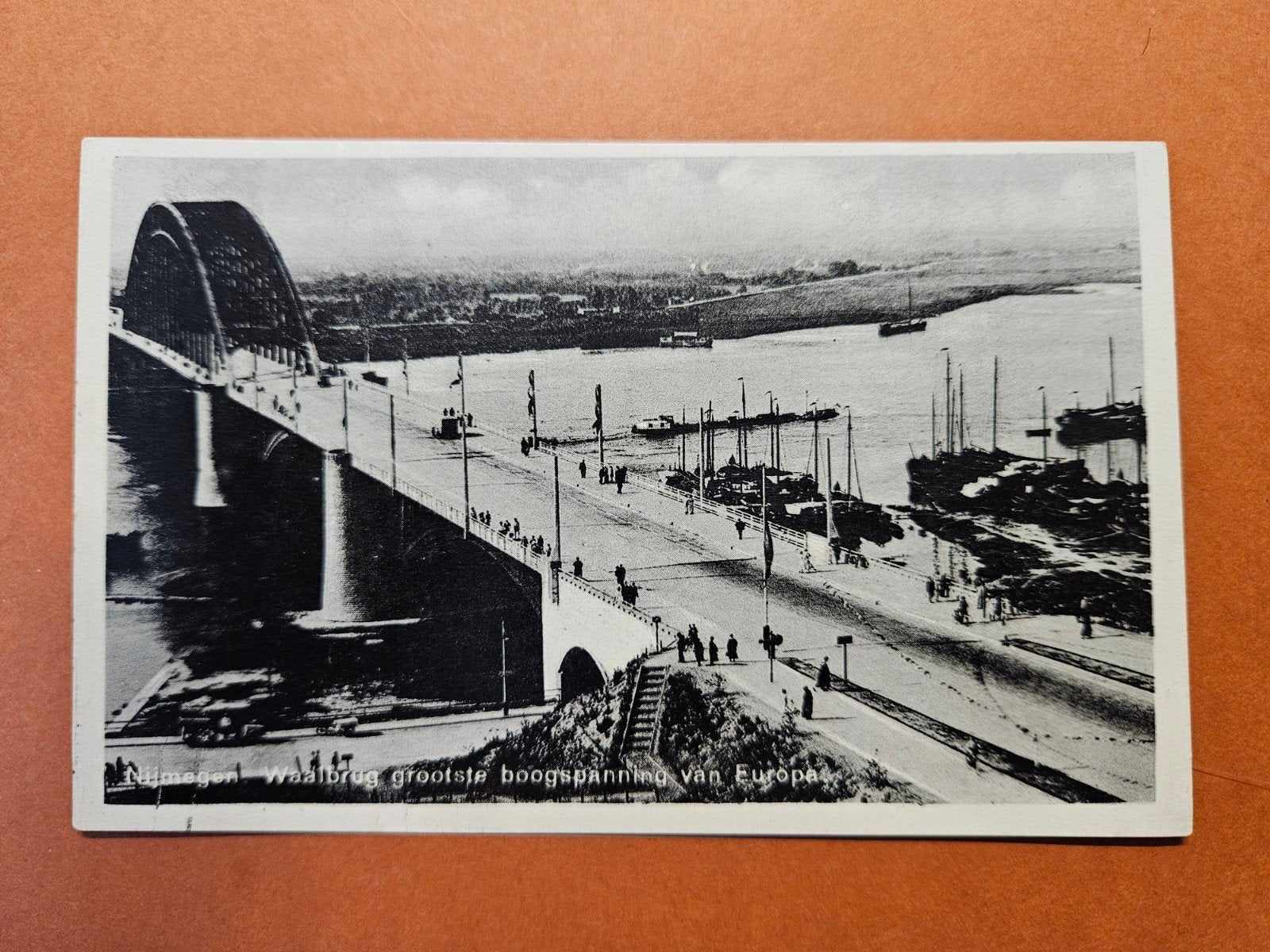 225) Waalbrug Nijmegen, Verzamelen, Ophalen of Verzenden, Ongelopen, Gelderland