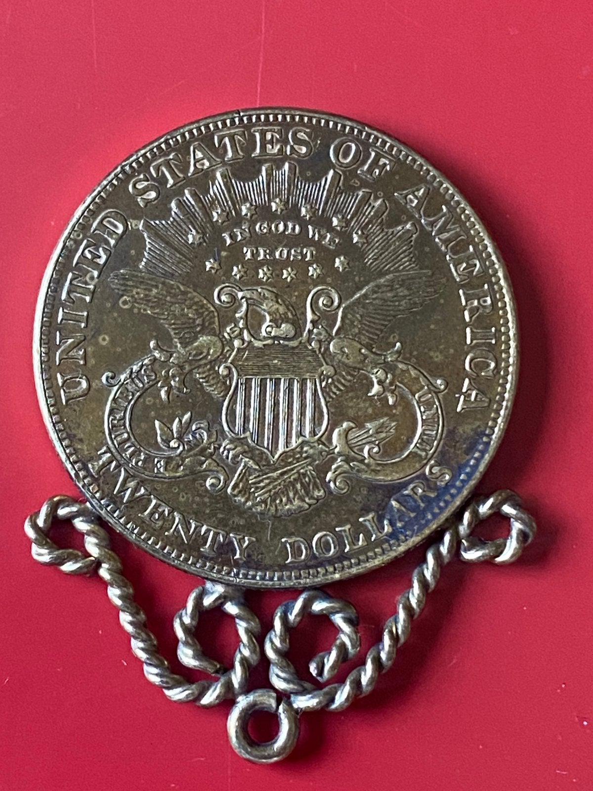 20 dollar munt ketting hanger, Postzegels en Munten, Ophalen of Verzenden, Noord-Amerika